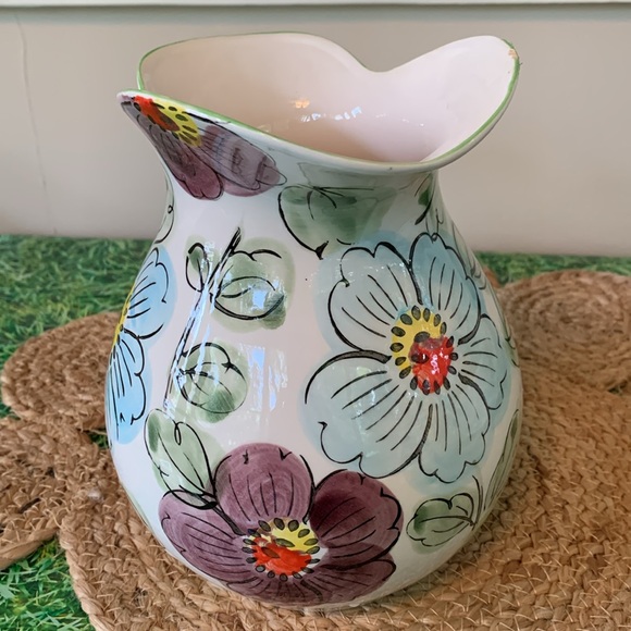 Vintage Floral painted pitcher and basin set, made in Japan - Picture 11 of 16